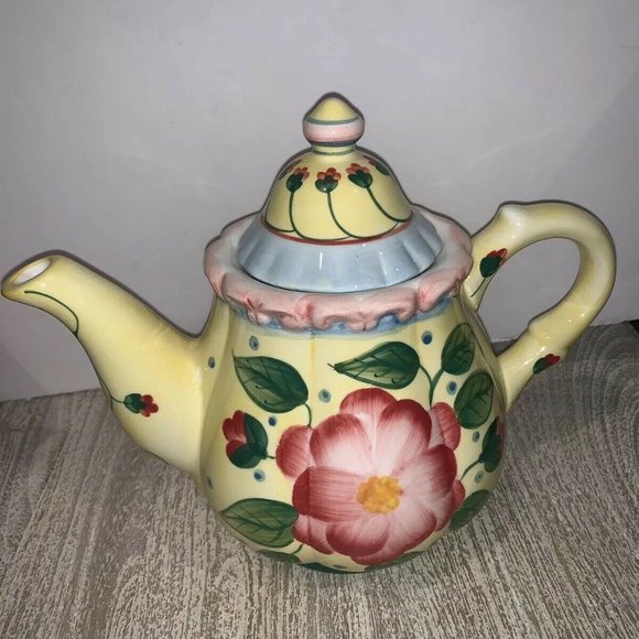 Teapot Collectibles 9" Tall  Hand Painted Magnolia - Picture 5 of 12